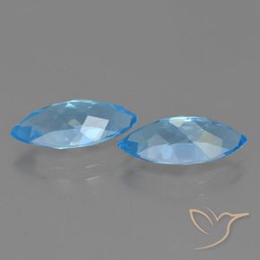 Pedras preciosas de Topázio Azul Suíço natural de 6.63 ct, Marquesa, VVS-VS
