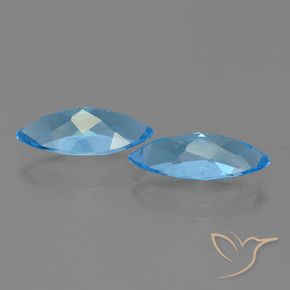 Pedras preciosas de Topázio Azul Suíço natural de 7.05 ct, Marquesa, VVS-VS