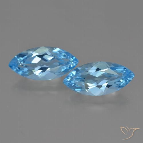 7.06ctw Natural Azul Suíço Topázio, Marquesa, VS