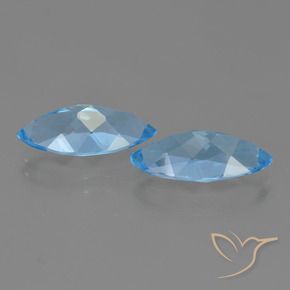 Pedras preciosas de Topázio Azul Suíço natural de 7.06 ct, Marquesa, VS