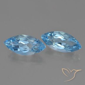 Pedras preciosas de Topázio Azul Suíço natural de 7.39 ct, Marquesa, VVS-VS