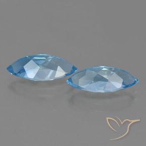Pedras preciosas de Topázio Azul Suíço natural de 7.39 ct, Marquesa, VVS-VS