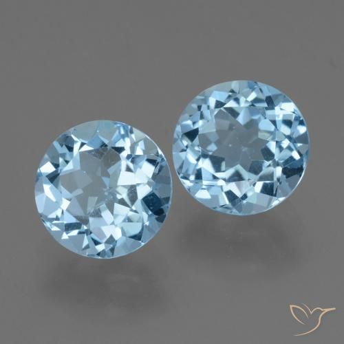 Pedras preciosas de Topázio Céu azul natural de 4.57 ct, Redondo, VS