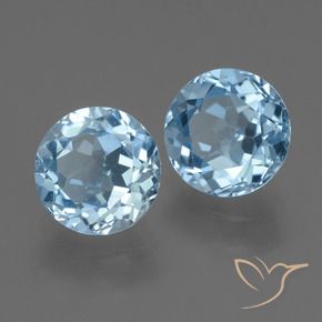 Pedras preciosas de Topázio Céu azul natural de 4.58 ct, Redondo, VS