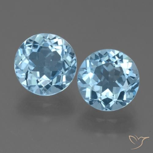 4.81ctw Natural Azul Suíço Topázio, Redondo, VVS-VS