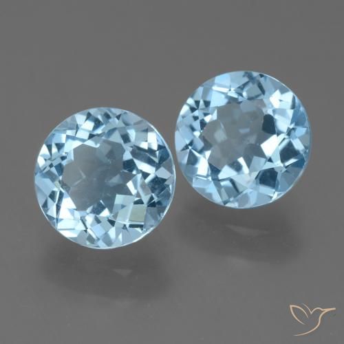 Pedras preciosas de Topázio Azul Suíço natural de 4.81 ct, Redondo, VVS-VS