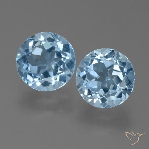 4.67ctw Natural Céu azul Topázio, Redondo, VVS-VS