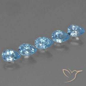 Pedras preciosas de Topázio Céu azul natural de 2.82 ct, Formato de pêra, VS
