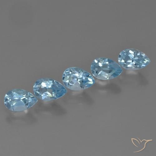 2.90ctw Natural Céu azul Topázio, Formato de pêra, VS