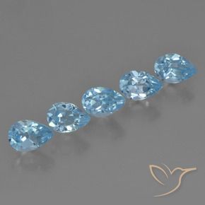 Pedras preciosas de Topázio Céu azul natural de 3.16 ct, Formato de pêra, VS