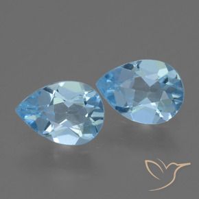 Pedras preciosas de Topázio Céu azul natural de 1.53 ct, Formato de pêra, VVS-VS