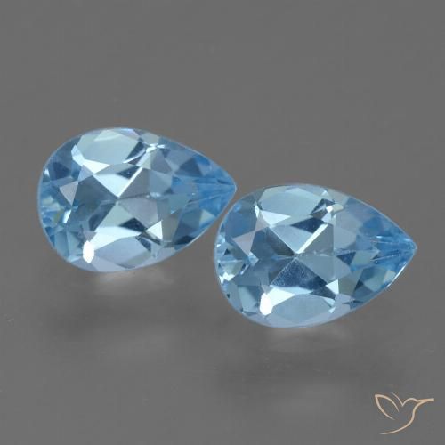 1.62ctw Natural Azul Suíço Topázio, Formato de pêra, VVS-VS