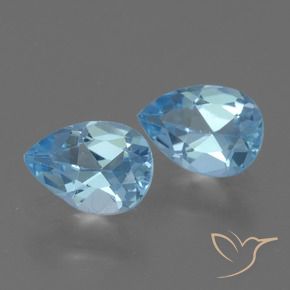 Pedras preciosas de Topázio Azul Suíço natural de 1.62 ct, Formato de pêra, VVS-VS