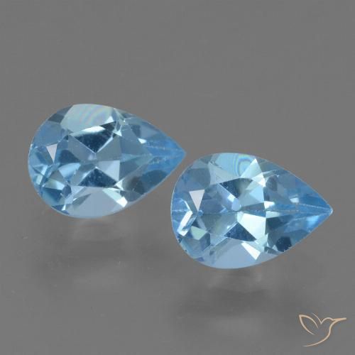 1.67ctw Natural Azul Suíço Topázio, Formato de pêra, VS