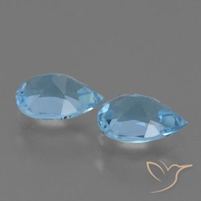 Pedras preciosas de Topázio Azul Suíço natural de 1.58 ct, Formato de pêra, VVS-VS