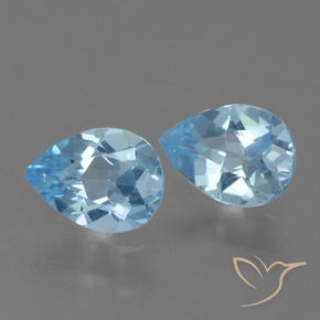 Pedras preciosas de Topázio Céu azul natural de 1.55 ct, Formato de pêra, VVS-VS