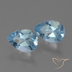 Pedras preciosas de Topázio Céu azul natural de 1.69 ct, Formato de pêra, VVS-VS