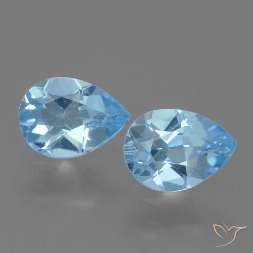 1.57ctw Natural Céu azul Topázio, Formato de pêra, VS