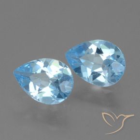 Pedras preciosas de Topázio Céu azul natural de 1.57 ct, Formato de pêra, VS