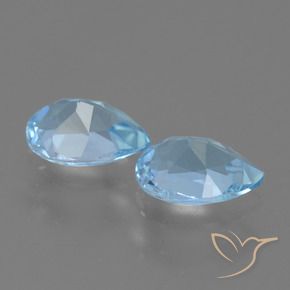 Pedras preciosas de Topázio Céu azul natural de 1.57 ct, Formato de pêra, VS