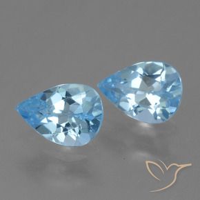 Pedras preciosas de Topázio Céu azul natural de 1.55 ct, Formato de pêra, VVS-VS