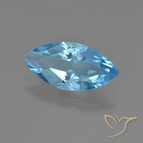 Topázio Azul Suíço Natural 3.08ct, Marquesa, VS