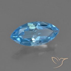 Topázio Azul Suíço Natural 3.65ct, Marquesa, VS