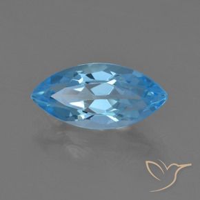 Topázio Azul Suíço Natural 4.05ct, Marquesa, VS