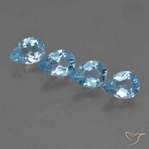 2.72ctw Natural Céu azul Topázio, Formato de pêra, VS