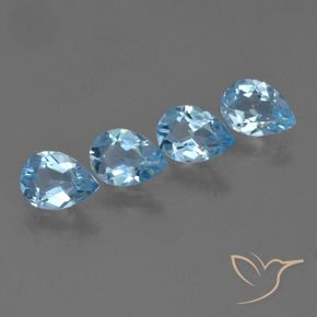 Pedras preciosas de Topázio Céu azul natural de 2.72 ct, Formato de pêra, VS