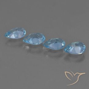 Pedras preciosas de Topázio Céu azul natural de 2.72 ct, Formato de pêra, VS