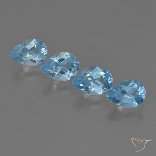 2.97ctw Natural Céu azul Topázio, Formato de pêra, VVS-VS