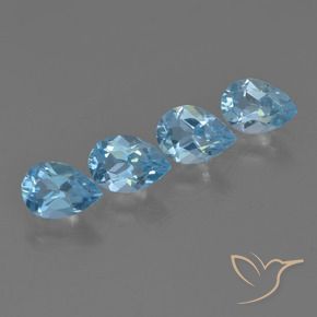 Pedras preciosas de Topázio Céu azul natural de 2.97 ct, Formato de pêra, VVS-VS
