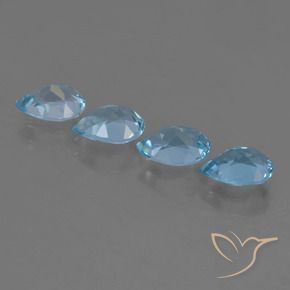 Pedras preciosas de Topázio Céu azul natural de 2.97 ct, Formato de pêra, VVS-VS
