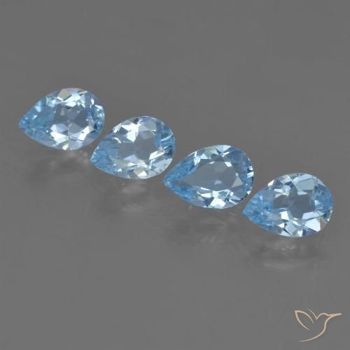 2.72ctw Natural Azul Suíço Topázio, Formato de pêra, VVS-VS