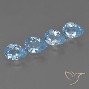 Pedras preciosas de Topázio Azul Suíço natural de 2.72 ct, Formato de pêra, VVS-VS