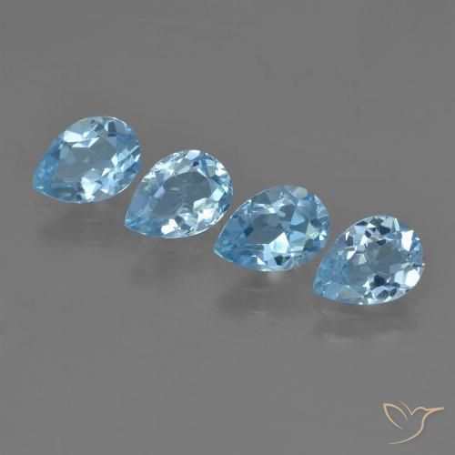 3.22ctw Natural Céu azul Topázio, Formato de pêra, VVS-VS