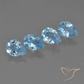 Pedras preciosas de Topázio Céu azul natural de 3.22 ct, Formato de pêra, VVS-VS
