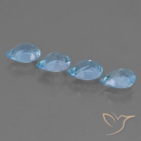 Pedras preciosas de Topázio Céu azul natural de 3.22 ct, Formato de pêra, VVS-VS