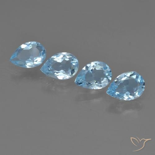 2.57ctw Natural Céu azul Topázio, Formato de pêra, VVS-VS