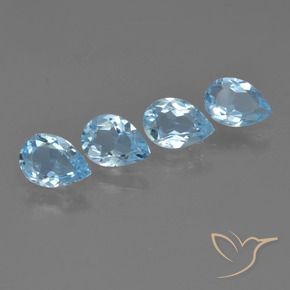 Pedras preciosas de Topázio Céu azul natural de 2.57 ct, Formato de pêra, VVS-VS