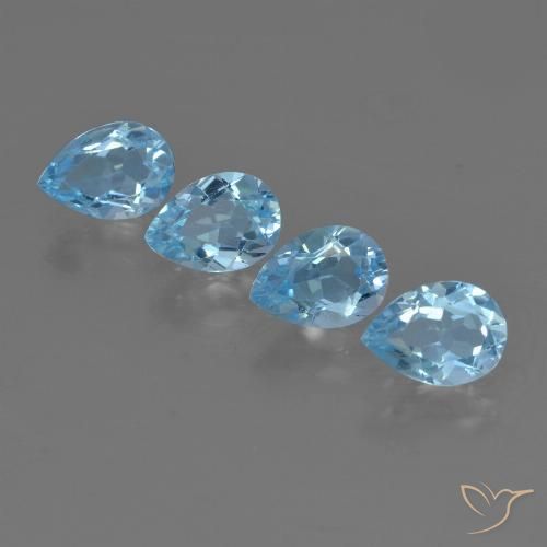 3.29ctw Natural Céu azul Topázio, Formato de pêra, VVS-VS
