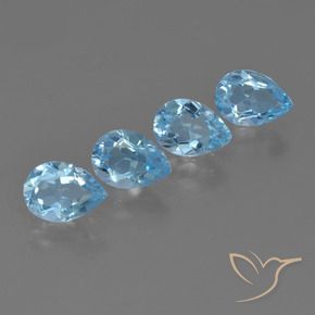Pedras preciosas de Topázio Céu azul natural de 3.29 ct, Formato de pêra, VVS-VS
