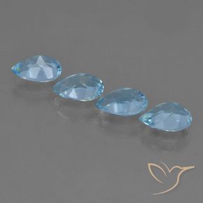 Pedras preciosas de Topázio Céu azul natural de 3.29 ct, Formato de pêra, VVS-VS