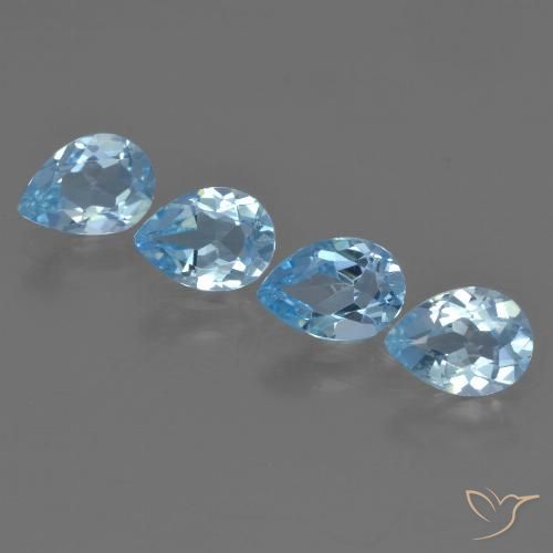 3.23ctw Natural Céu azul Topázio, Formato de pêra, VVS-VS