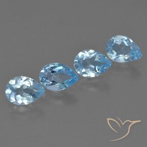 Pedras preciosas de Topázio Céu azul natural de 3.23 ct, Formato de pêra, VVS-VS