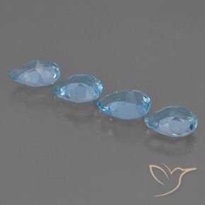Pedras preciosas de Topázio Céu azul natural de 3.23 ct, Formato de pêra, VVS-VS