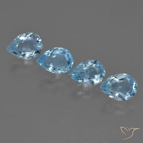 3.25ctw Natural Céu azul Topázio, Formato de pêra, VVS-VS