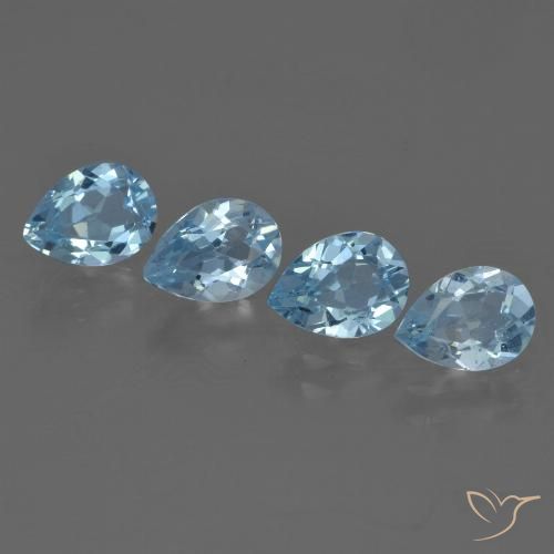 3.17ctw Natural Céu azul Topázio, Formato de pêra, VS