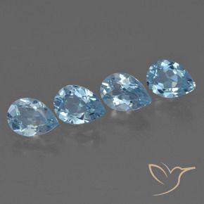 Pedras preciosas de Topázio Céu azul natural de 3.17 ct, Formato de pêra, VS